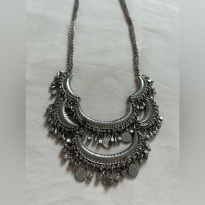 Silver Boho Statement Necklace